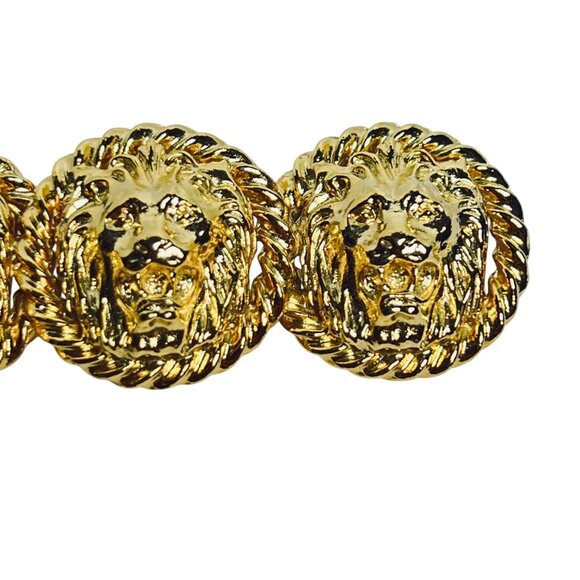 Vintage Anne Klein Gold Tone Triple Lion Head Brooch Unsigned (6078) - Picture 3 of 5